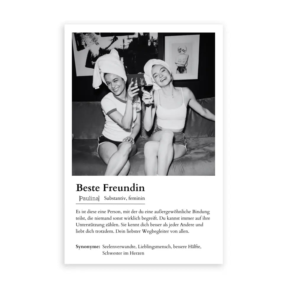 Freundin Poster - Personalisierbar mit Foto