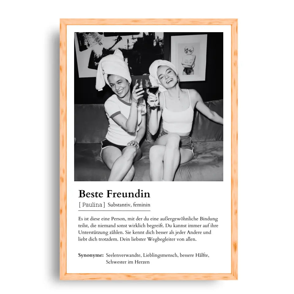 Freundin Poster - Personalisierbar mit Foto