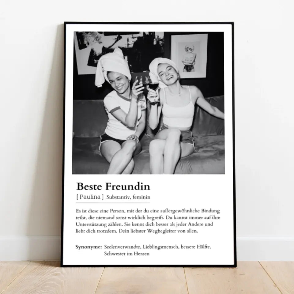 Freundin Poster - Personalisierbar mit Foto