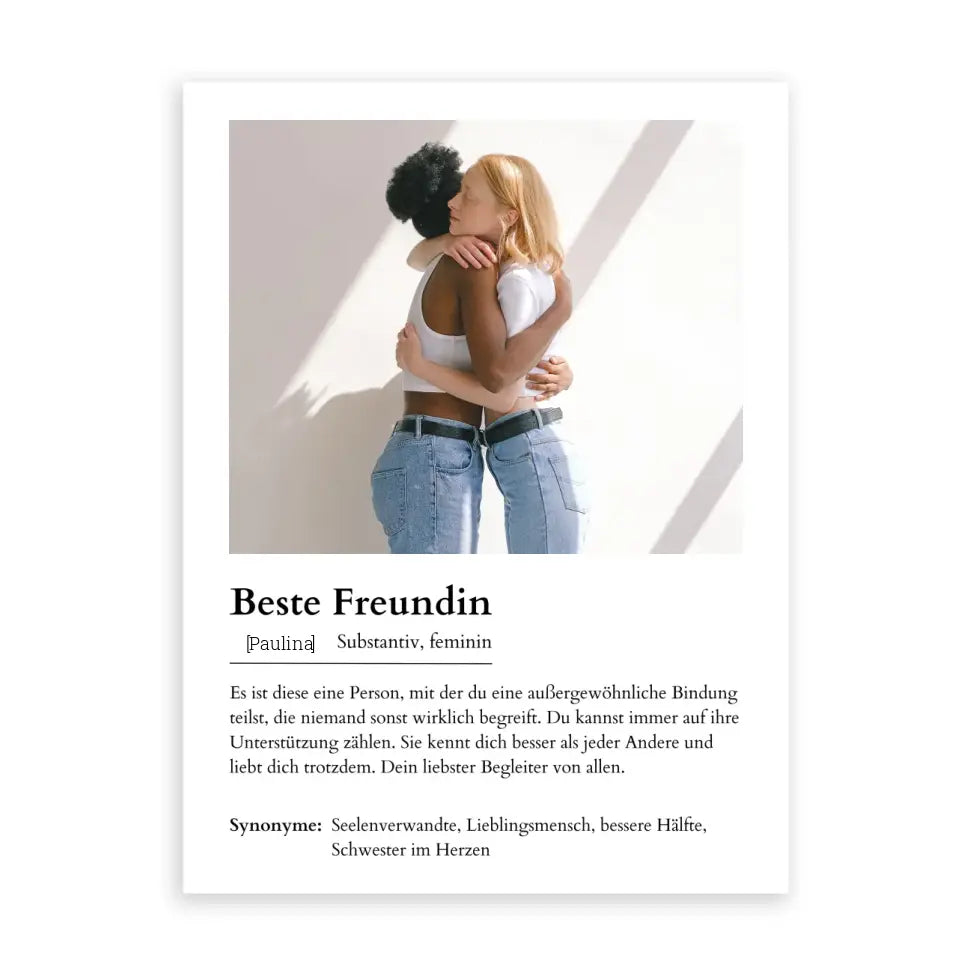 Freundin Poster - Personalisierbar mit Foto