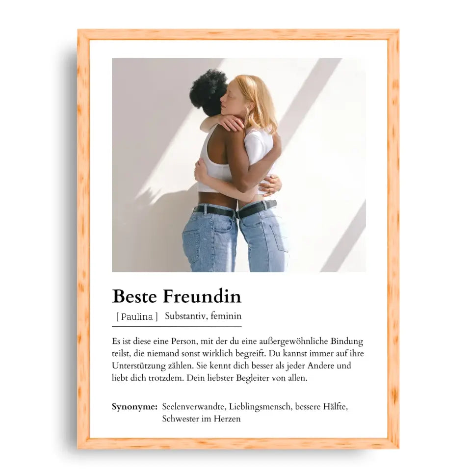 Freundin Poster - Personalisierbar mit Foto