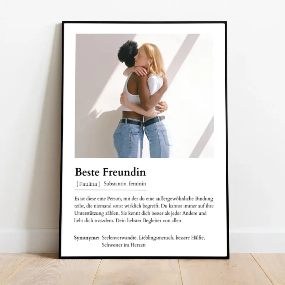 Freundin Poster - Personalisierbar mit Foto