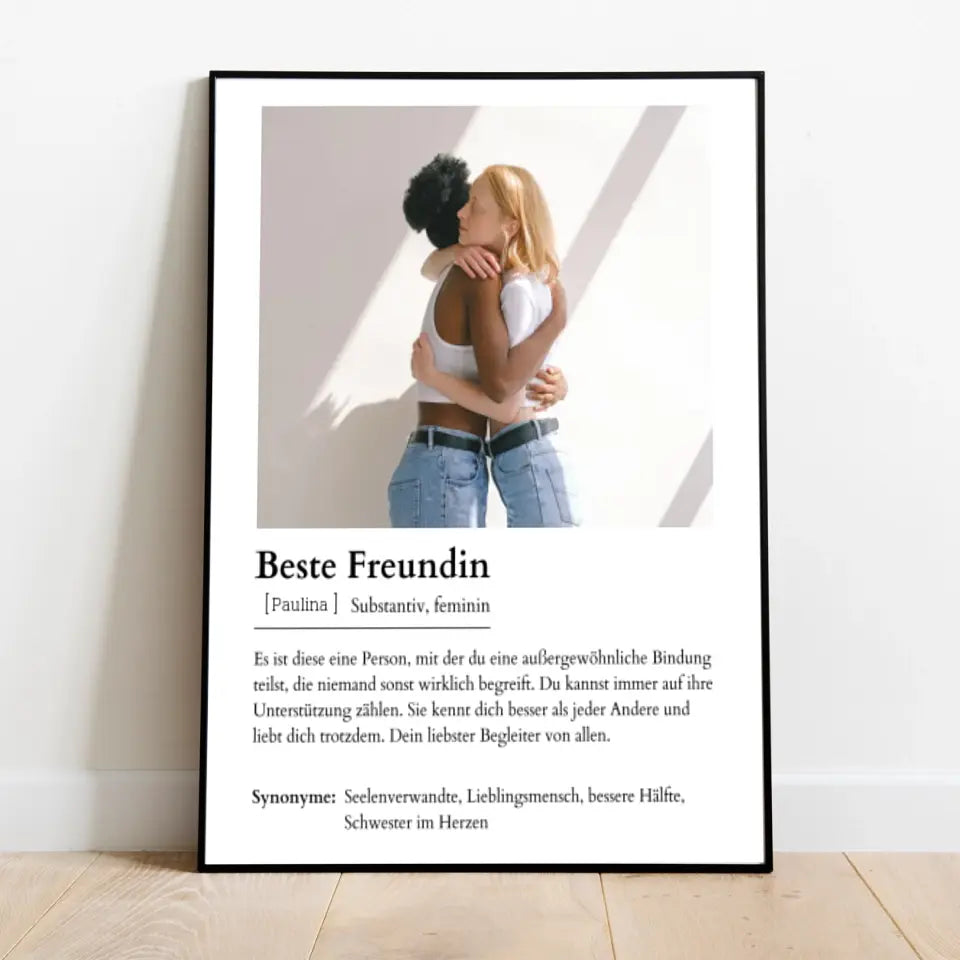 Freundin Poster - Personalisierbar mit Foto