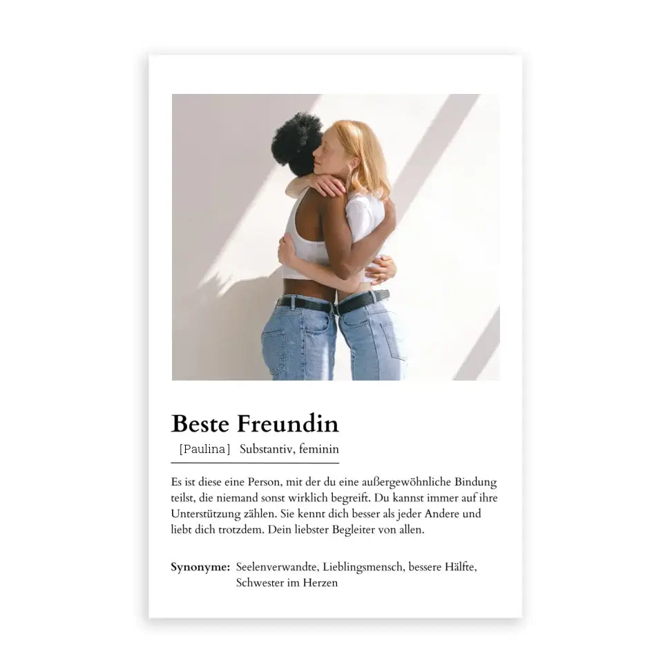 Freundin Poster - Personalisierbar mit Foto