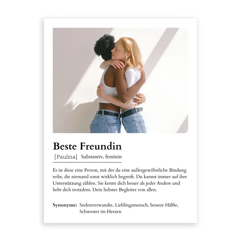 Freundin Poster - Personalisierbar mit Foto