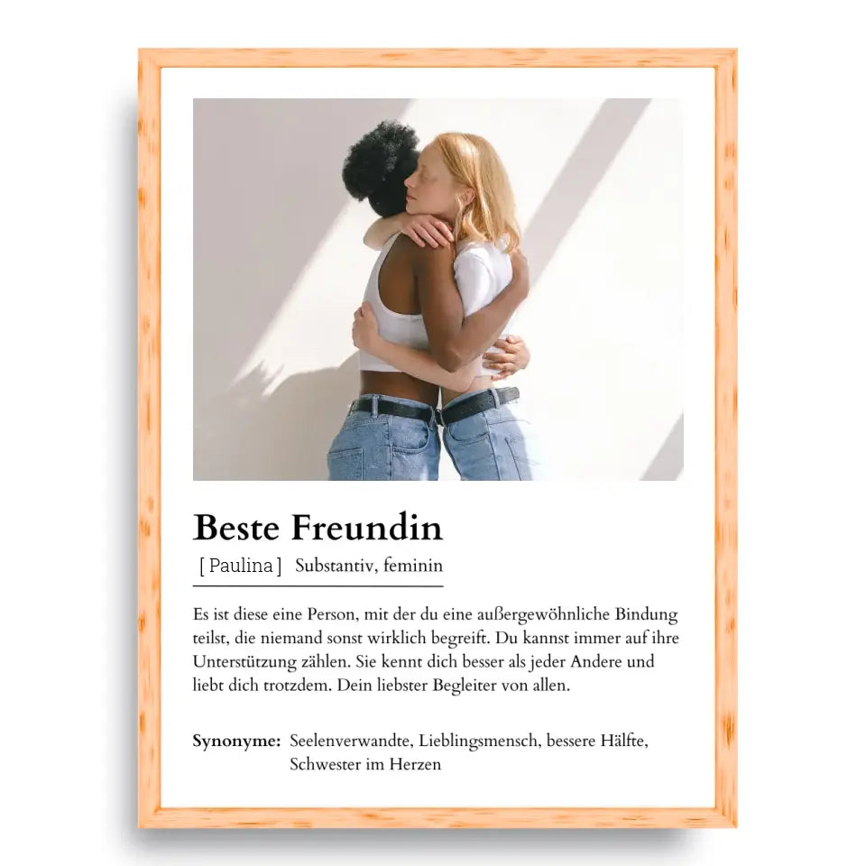 Freundin Poster - Personalisierbar mit Foto