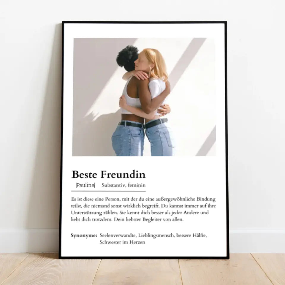 Freundin Poster - Personalisierbar mit Foto