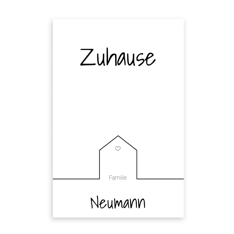 Zuhause Familie - Personalisierbares Poster