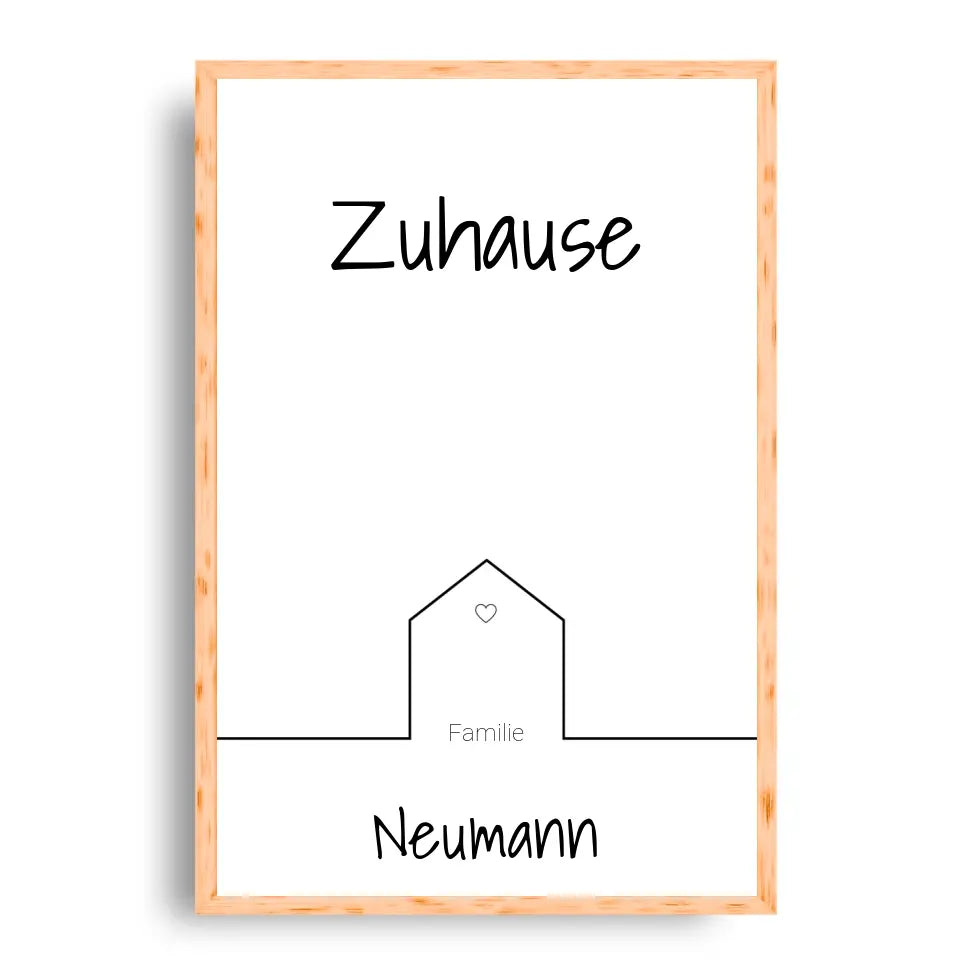 Zuhause Familie - Personalisierbares Poster