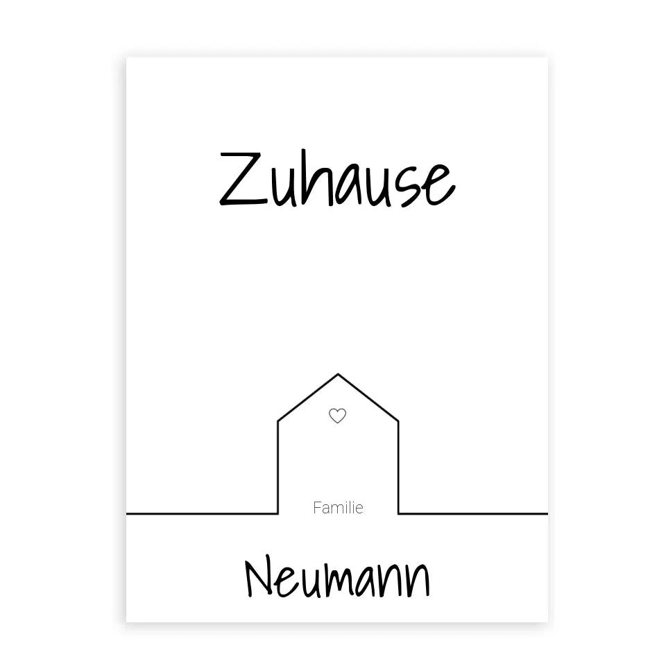 Zuhause Familie - Personalisierbares Poster