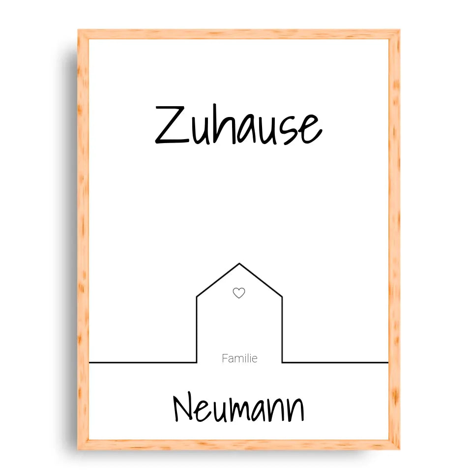 Zuhause Familie - Personalisierbares Poster