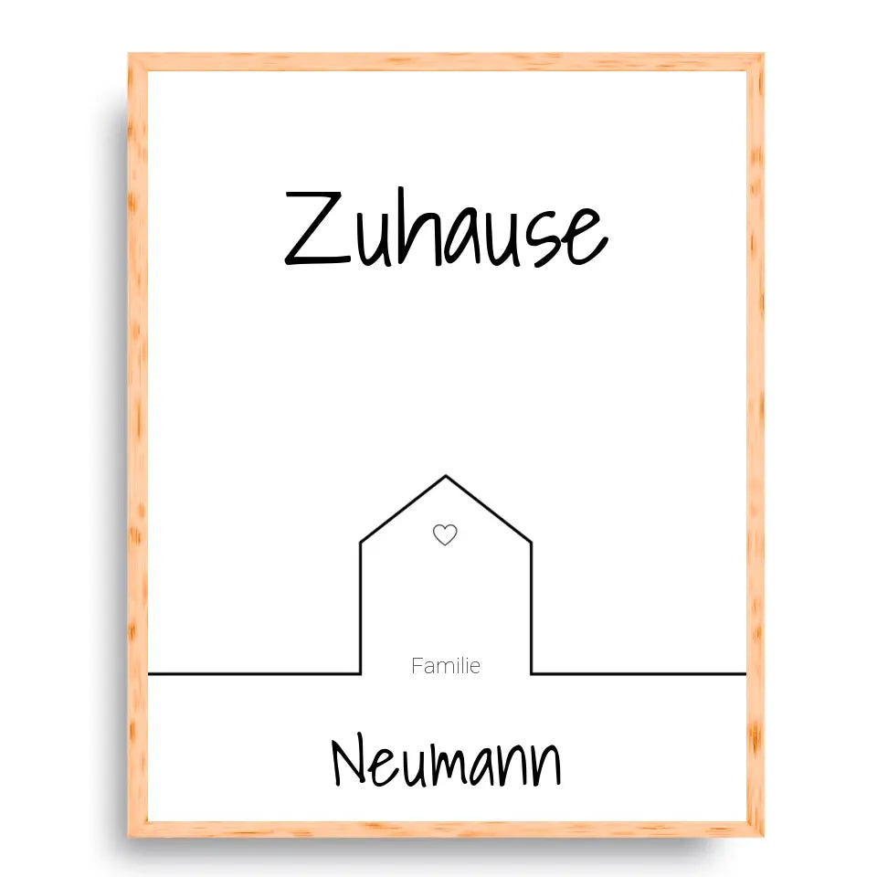 Zuhause Familie - Personalisierbares Poster