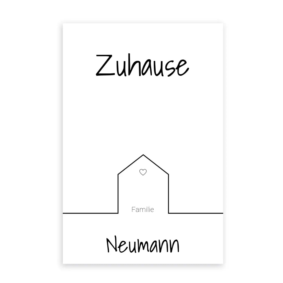 Zuhause Familie - Personalisierbares Poster