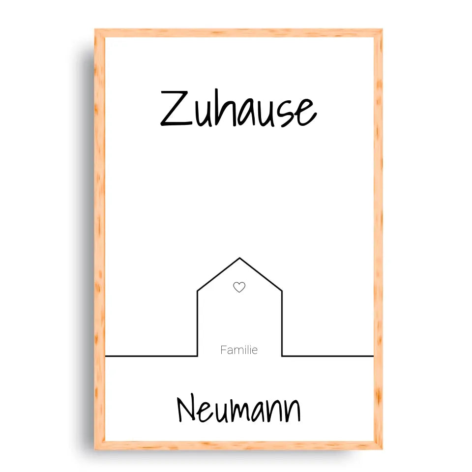 Zuhause Familie - Personalisierbares Poster