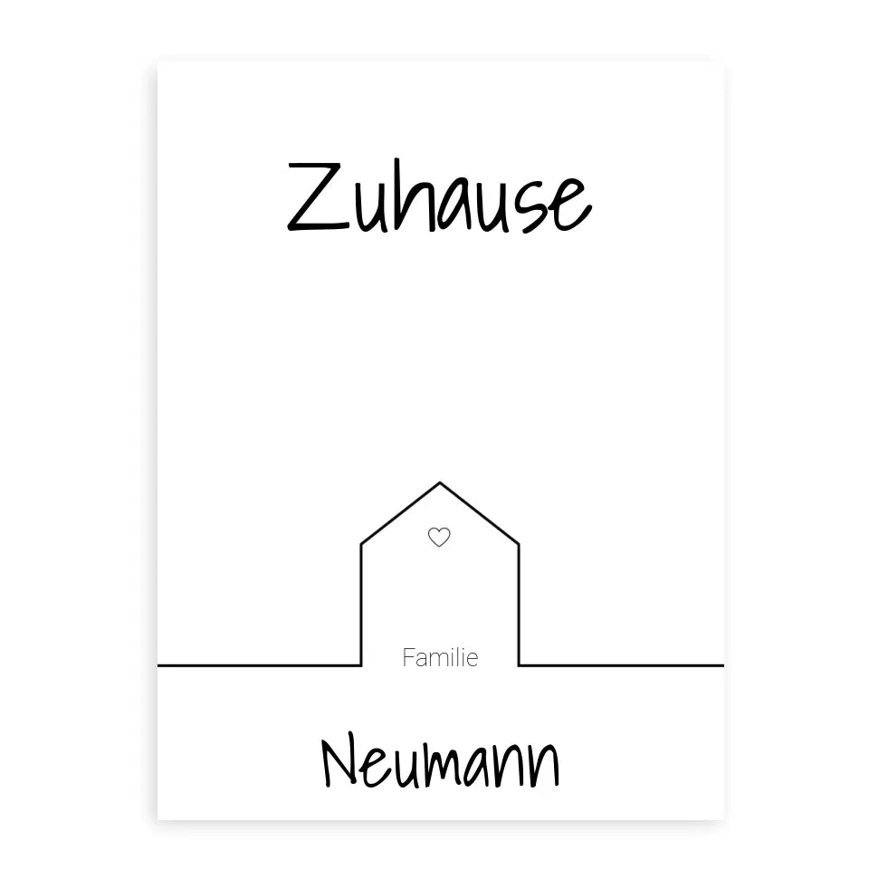 Zuhause Familie - Personalisierbares Poster