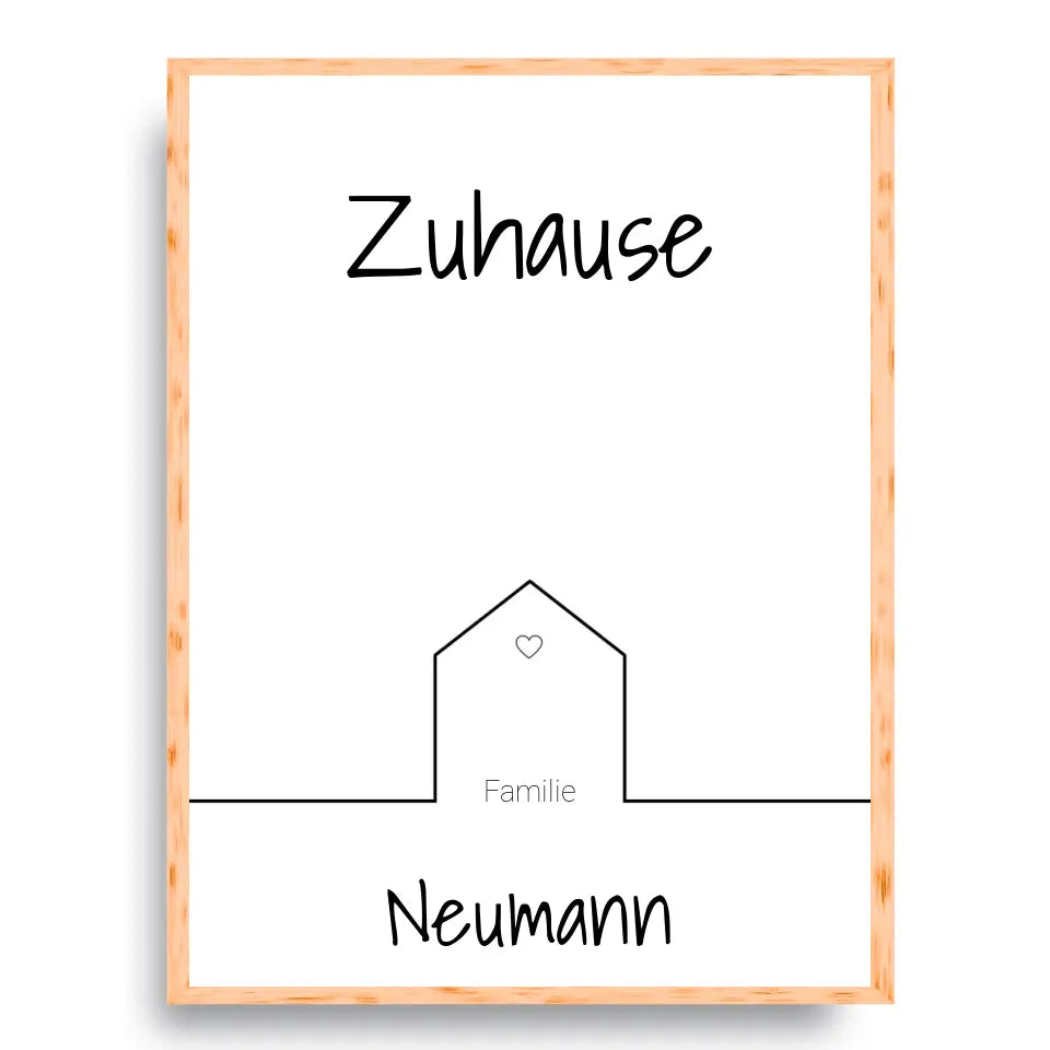 Zuhause Familie - Personalisierbares Poster