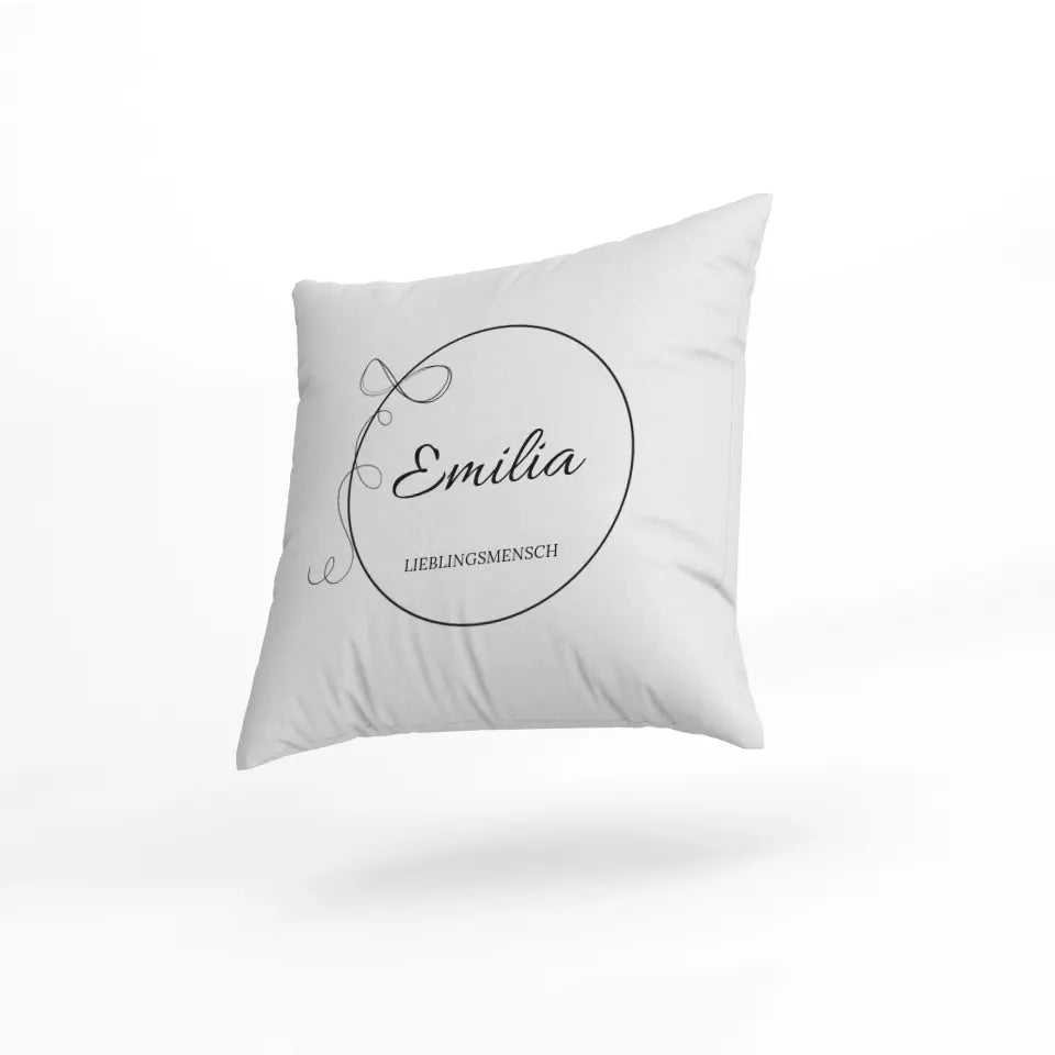 Schleife mit Kreis - Personalisiertes Kissen