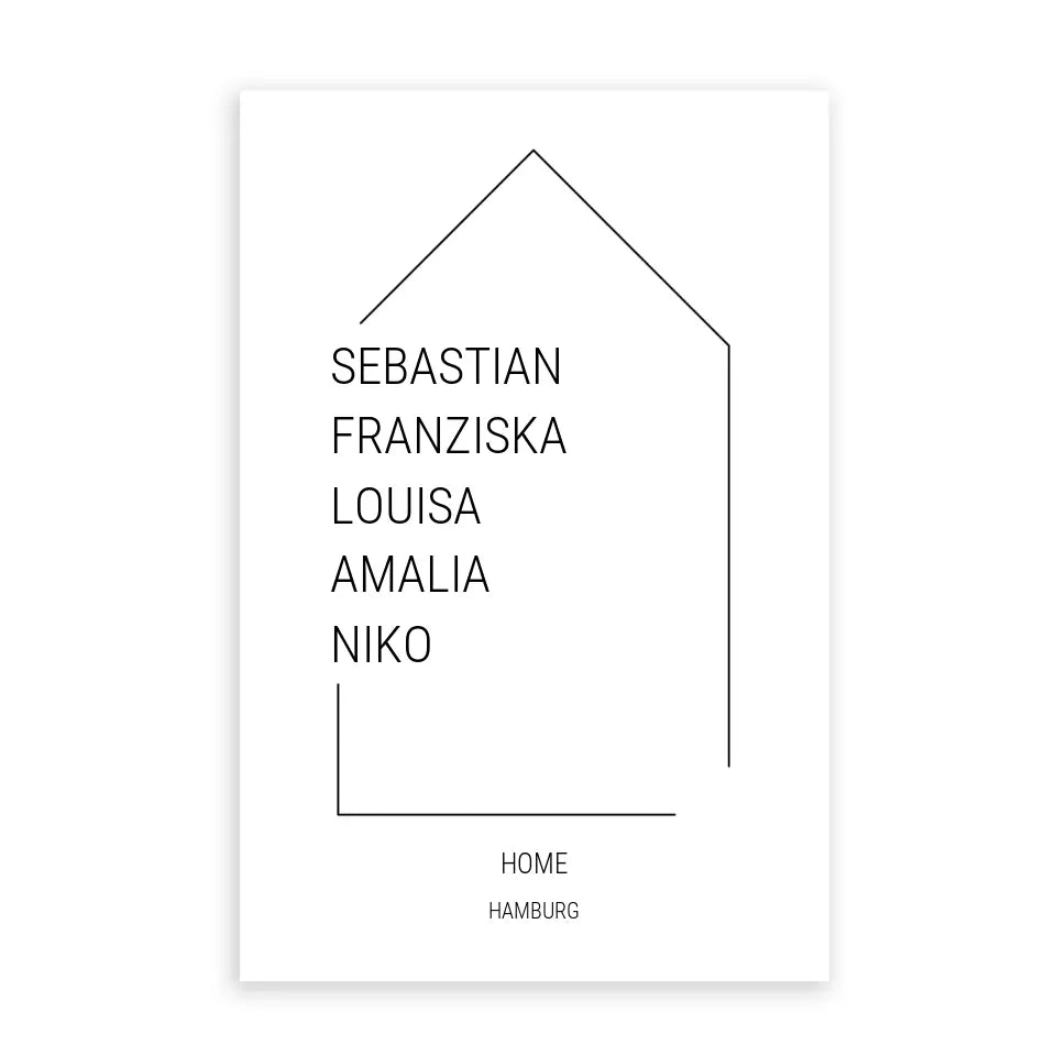 Namen im Haus - Personalisierbares Poster