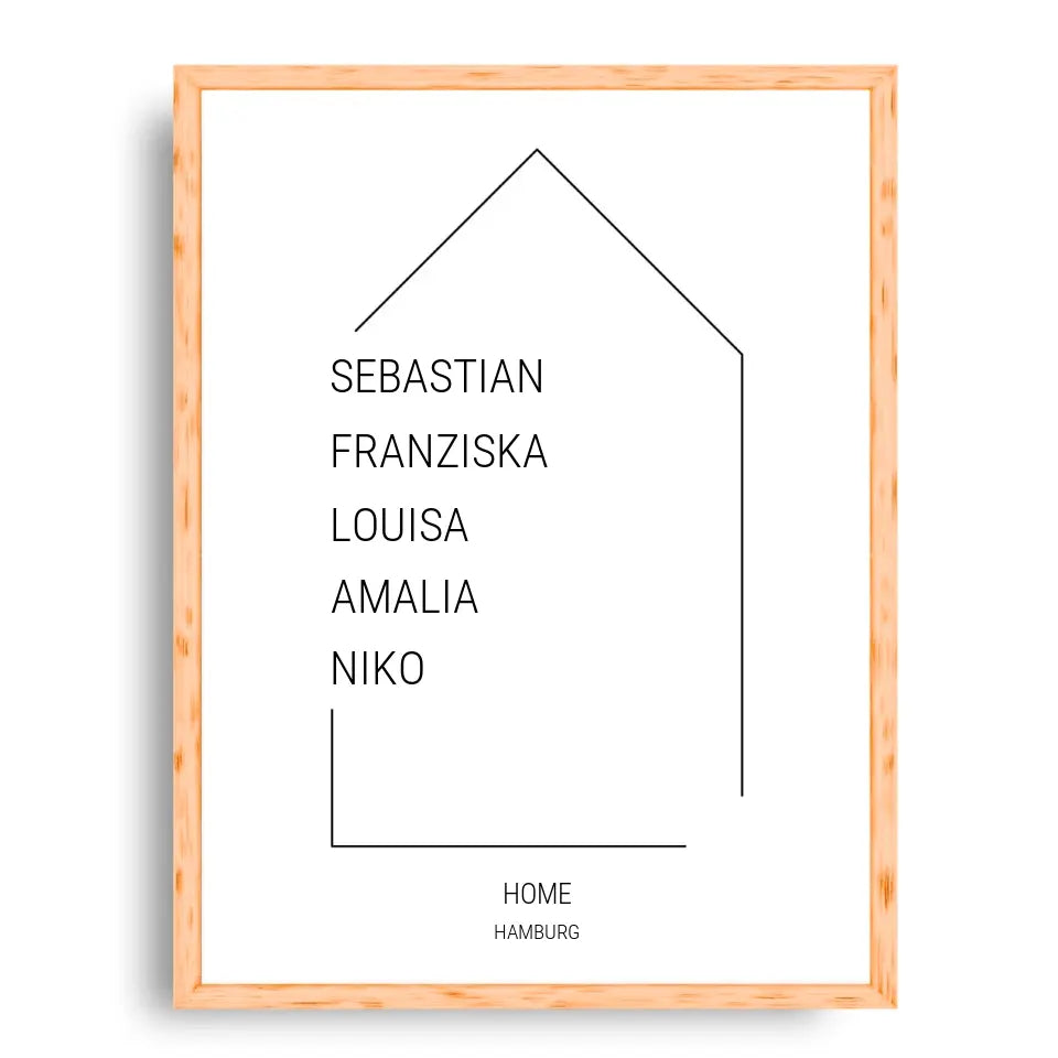 Namen im Haus - Personalisierbares Poster