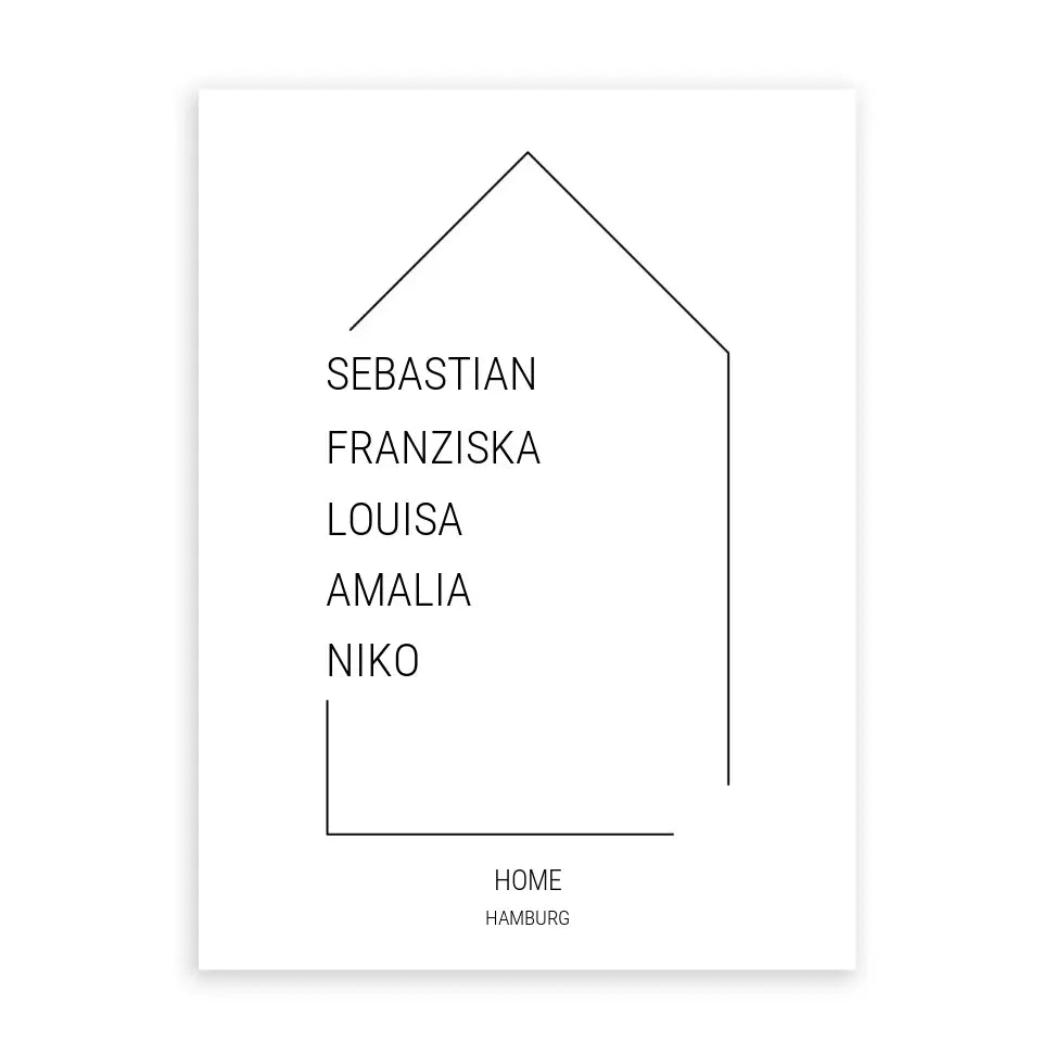 Namen im Haus - Personalisierbares Poster