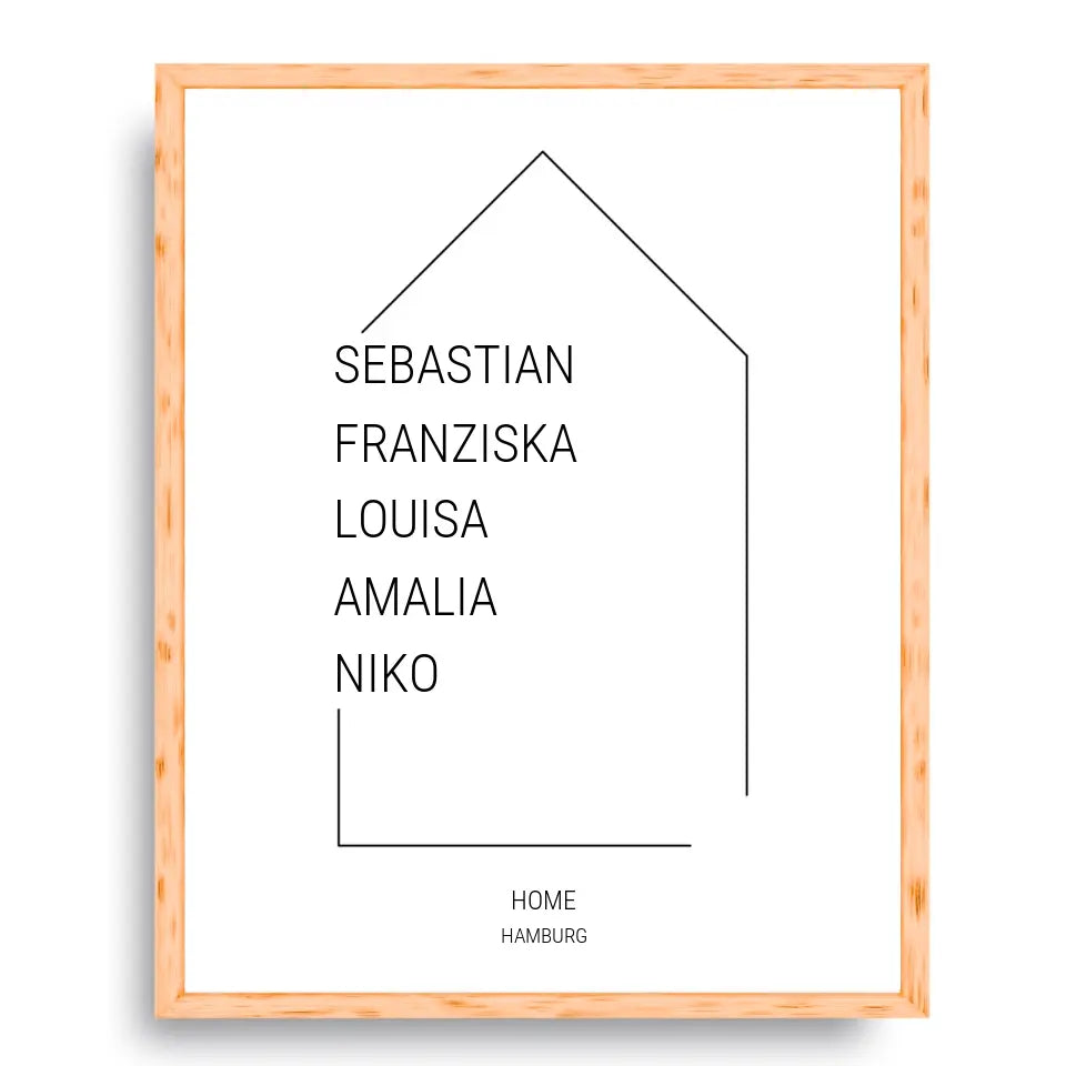 Namen im Haus - Personalisierbares Poster