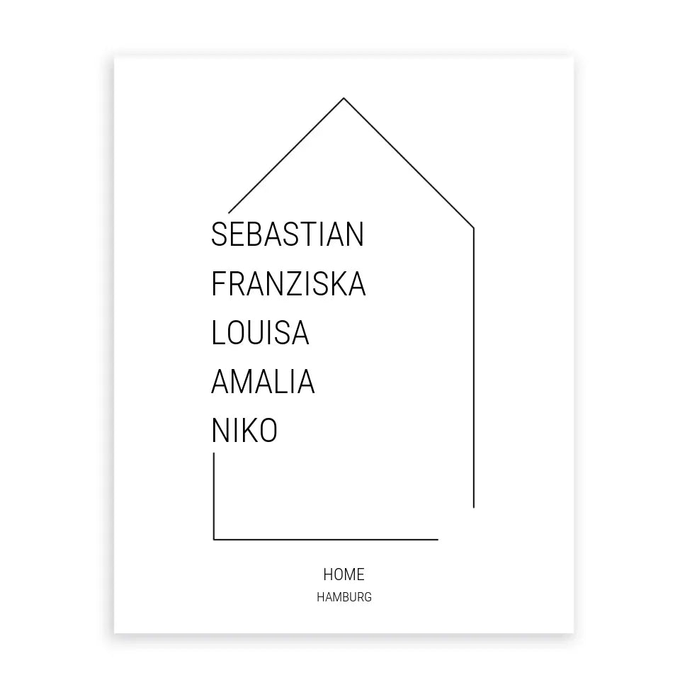 Namen im Haus - Personalisierbares Poster