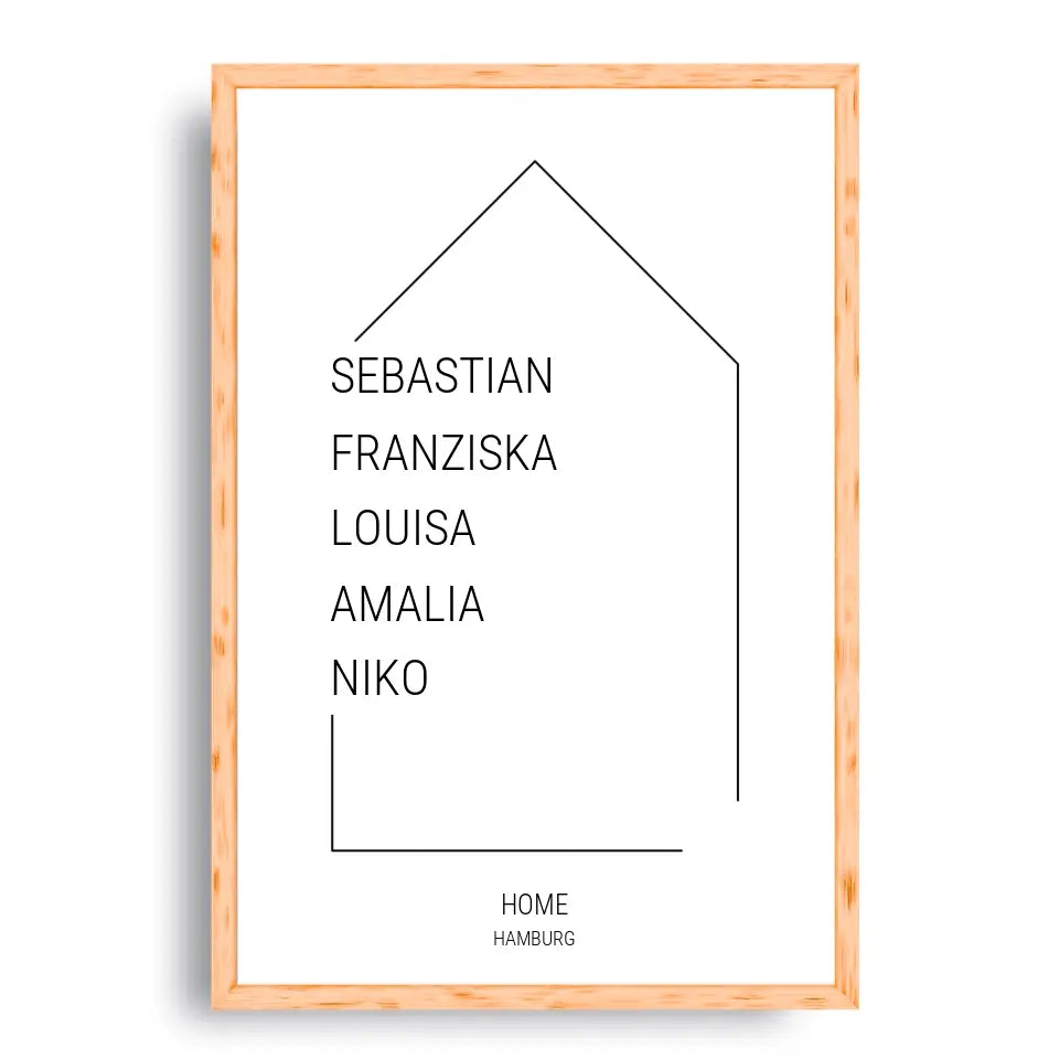 Namen im Haus - Personalisierbares Poster