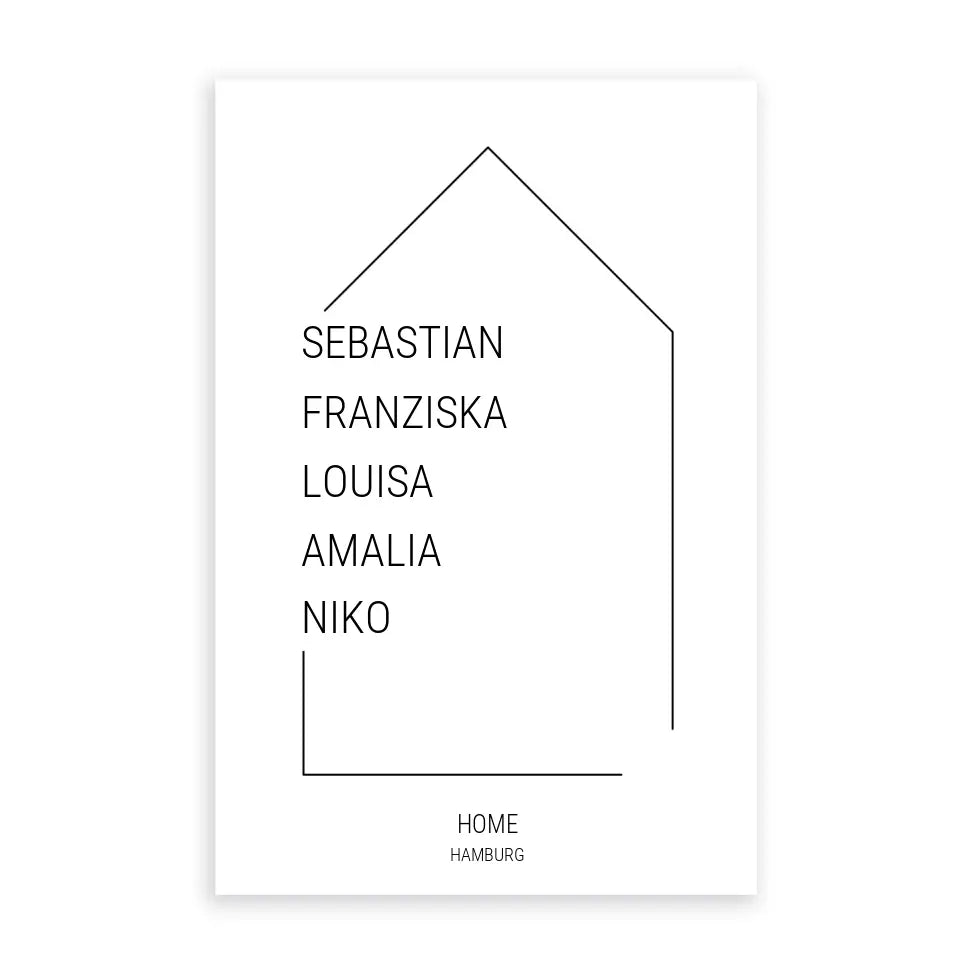 Namen im Haus - Personalisierbares Poster