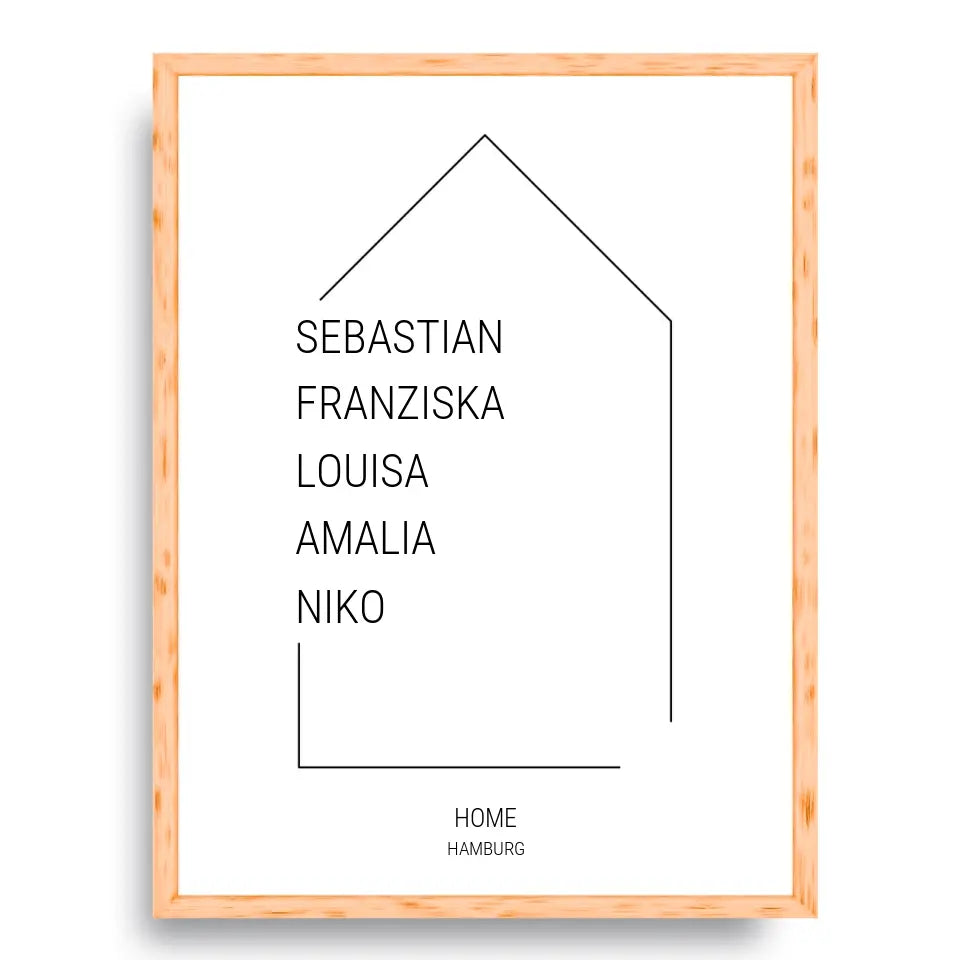 Namen im Haus - Personalisierbares Poster