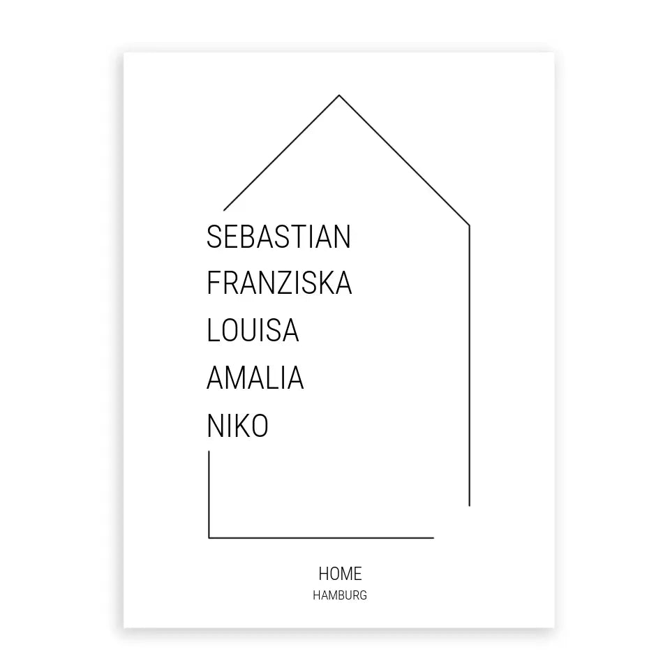 Namen im Haus - Personalisierbares Poster