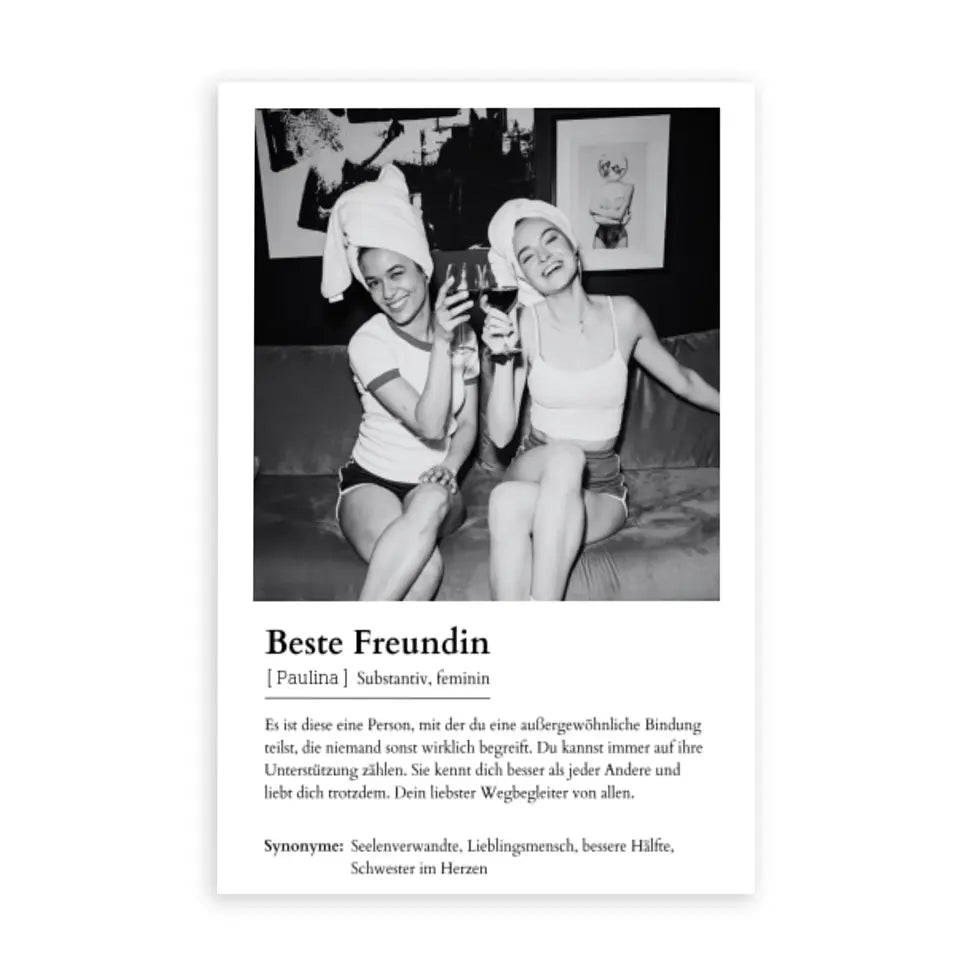 Freundin Poster - Personalisierbar mit Foto