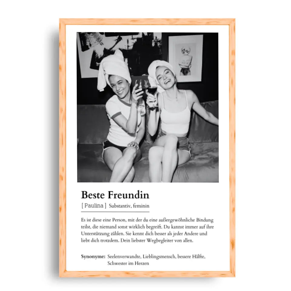 Freundin Poster - Personalisierbar mit Foto