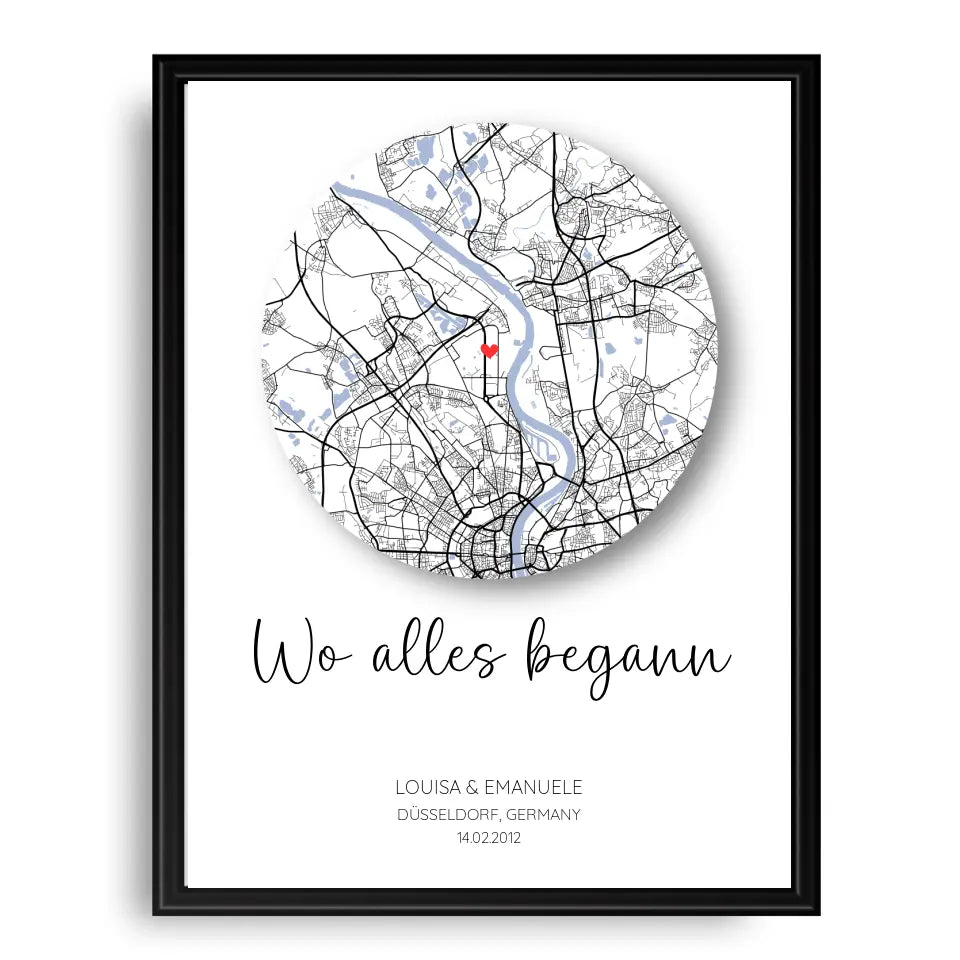 Wo alles begann Poster mit Schatten - Personalisierbar