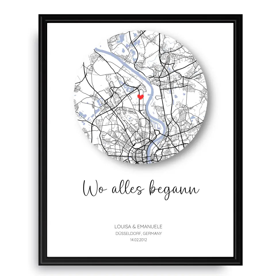 Wo alles begann Poster mit Schatten - Personalisierbar