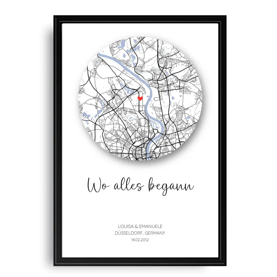 Wo alles begann Poster mit Schatten - Personalisierbar