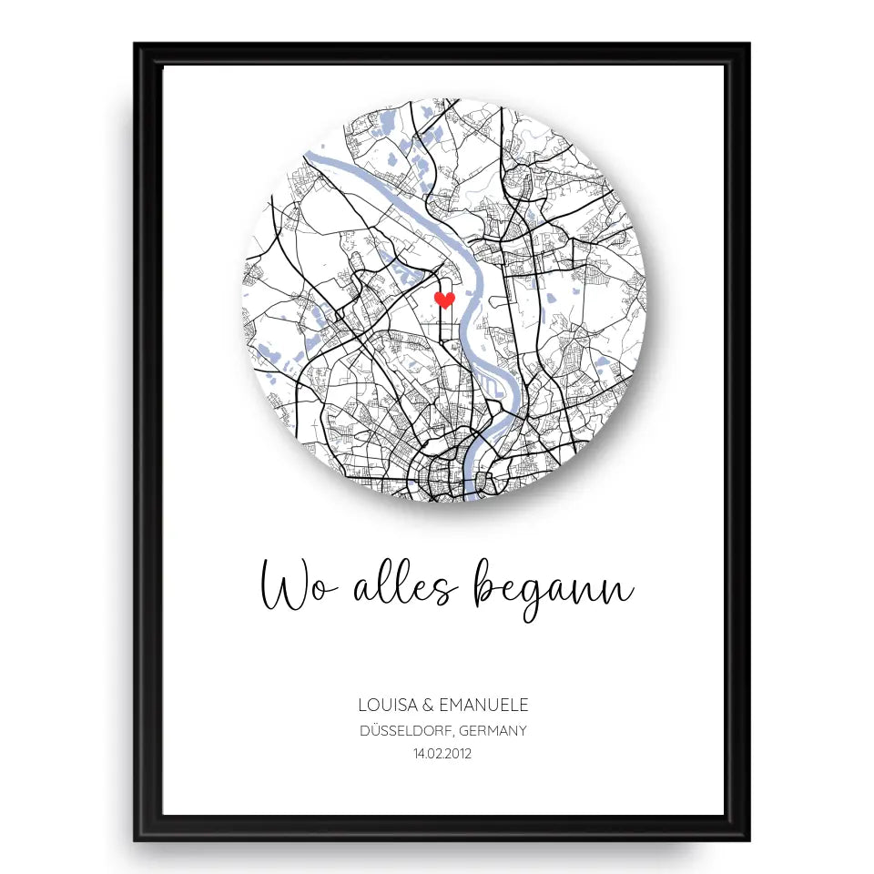 Wo alles begann Poster mit Schatten - Personalisierbar