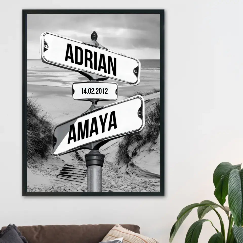 NY Vintage Straßenschild - Personalisierbares Poster