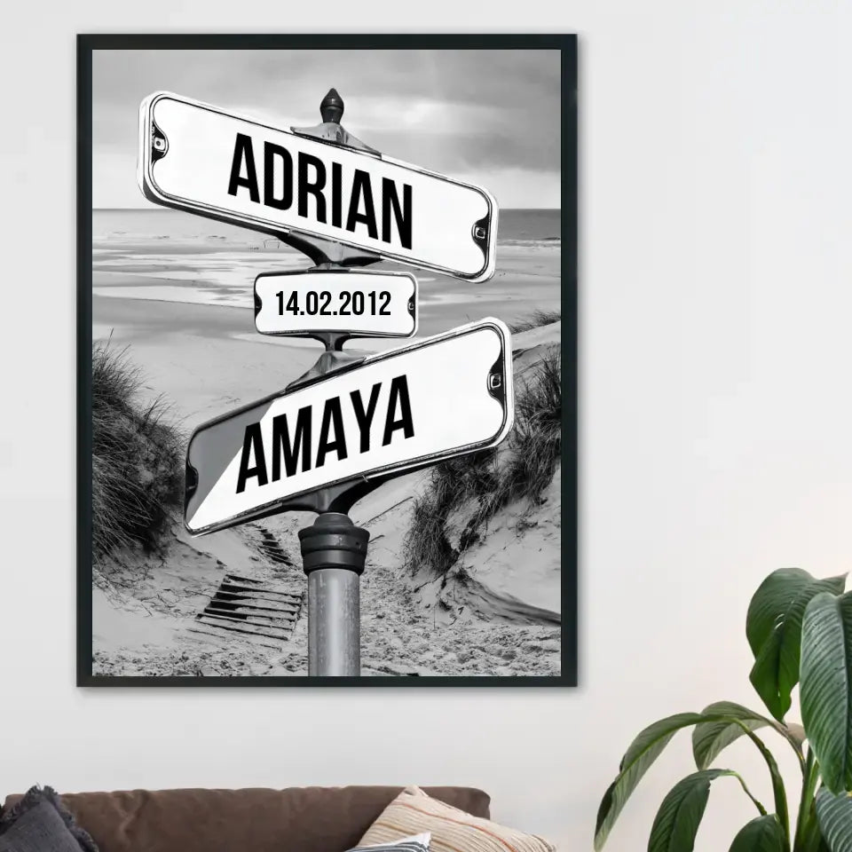 NY Vintage Straßenschild - Personalisierbares Poster