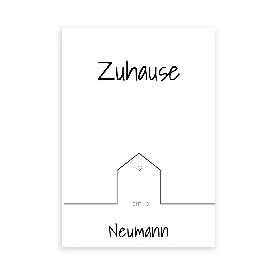 Zuhause Familie - Personalisierbares Poster