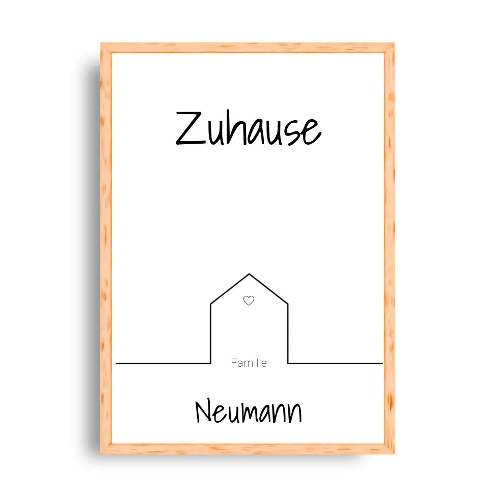 Zuhause Familie - Personalisierbares Poster