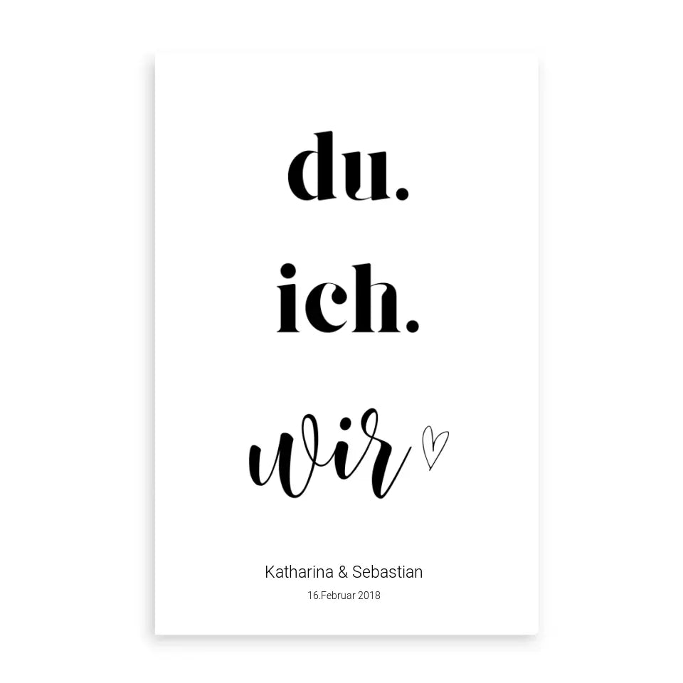 Du, ich, wir - Personalisierte Poster