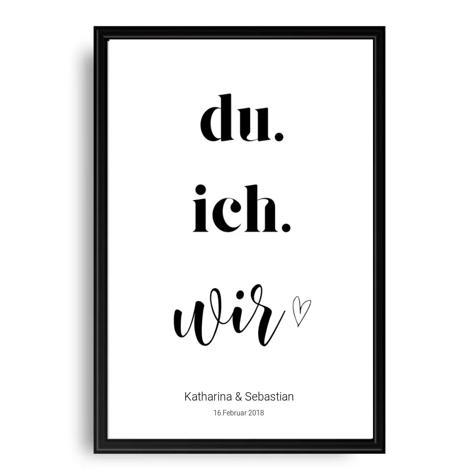 Du, ich, wir - Personalisierte Poster