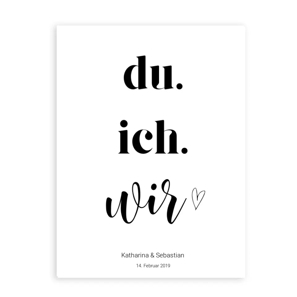 Du, ich, wir - Personalisierte Poster