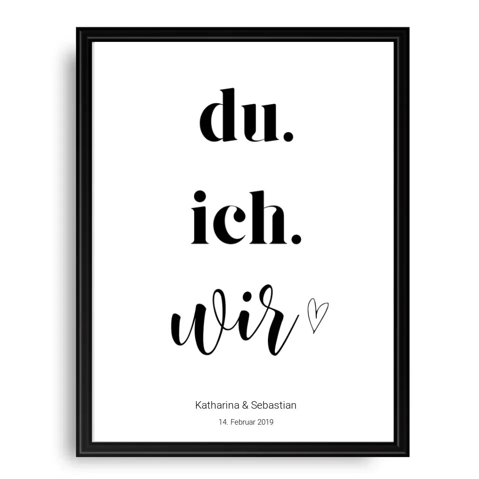 Du, ich, wir - Personalisierte Poster