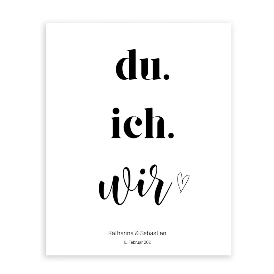 Du, ich, wir - Personalisierte Poster