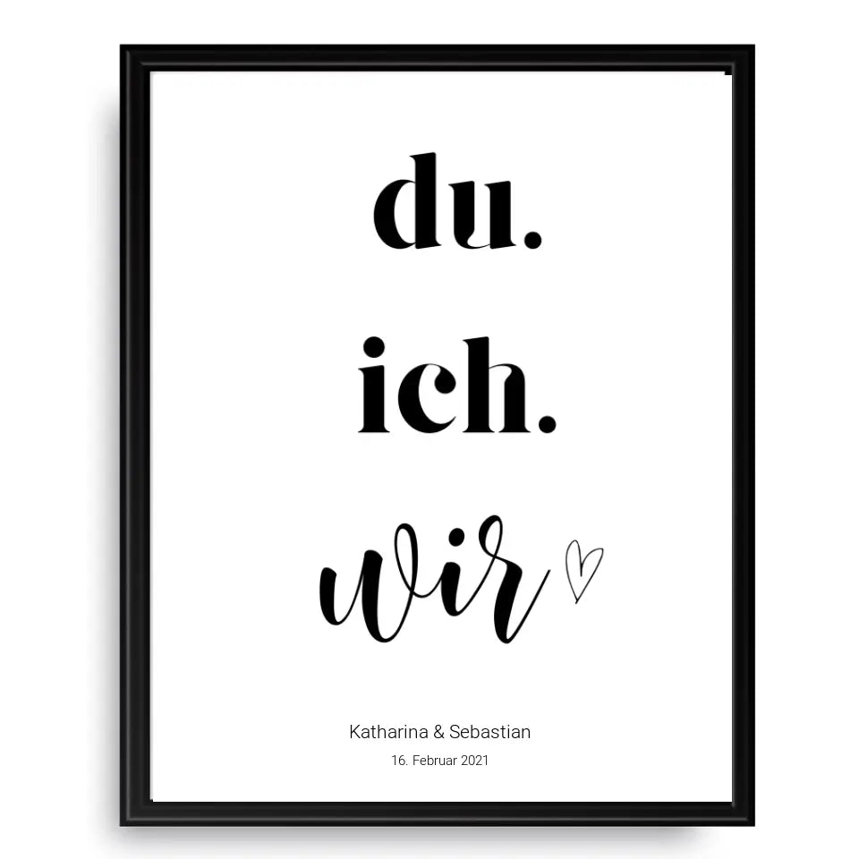 Du, ich, wir - Personalisierte Poster