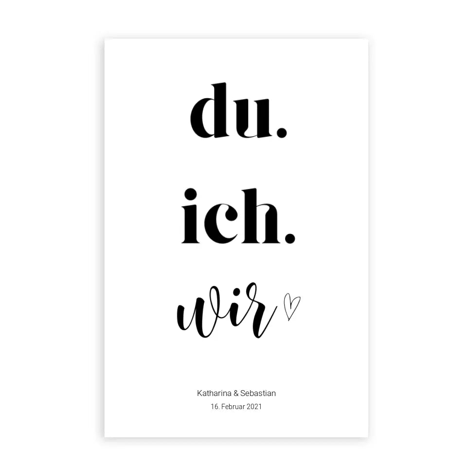 Du, ich, wir - Personalisierte Poster