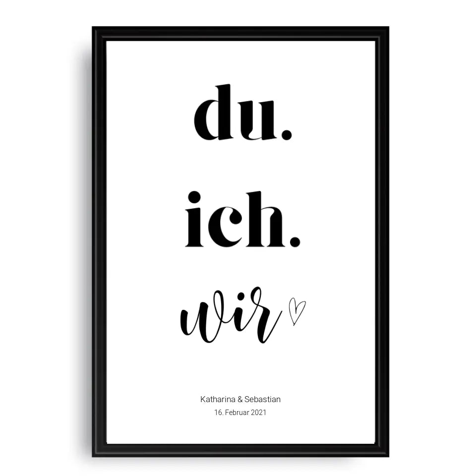 Du, ich, wir - Personalisierte Poster