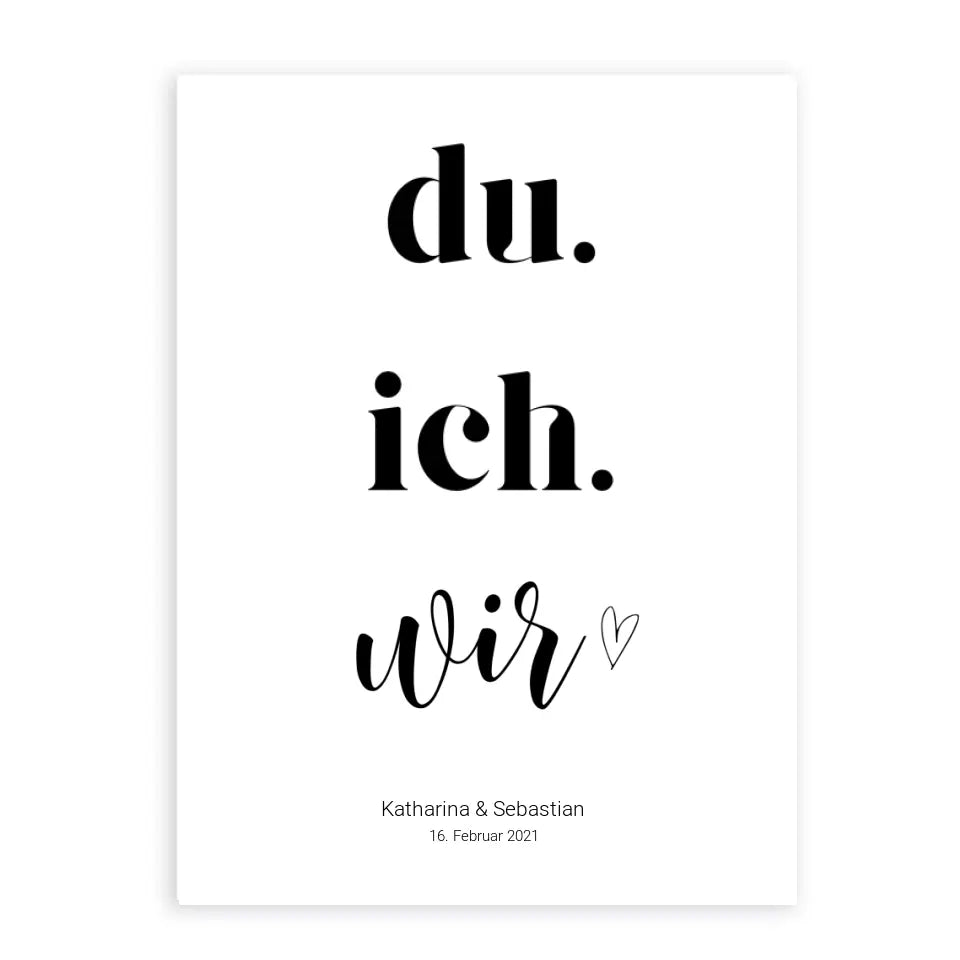 Du, ich, wir - Personalisierte Poster