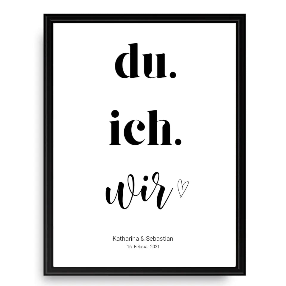 Du, ich, wir - Personalisierte Poster
